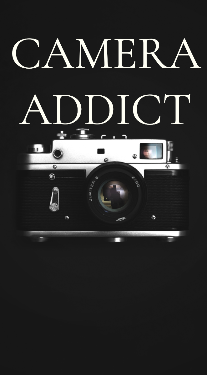 cream-camera-addict-title-camera-picture-black-background