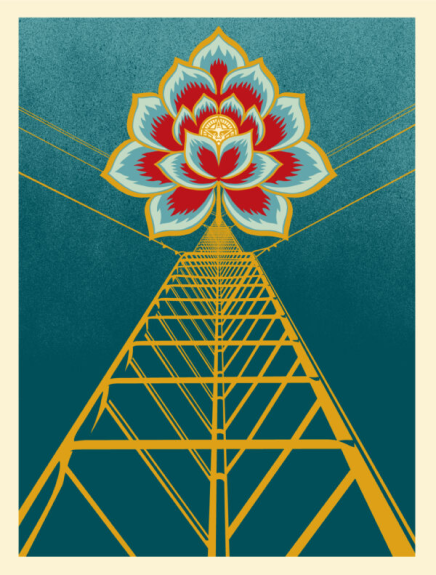 Obey-art-flower-power-blue